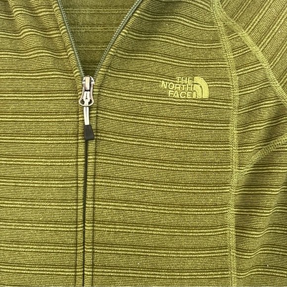 The North Face Olive Green Stripe Women’s Sweat Jacket Sz M - Picture 4 of 5